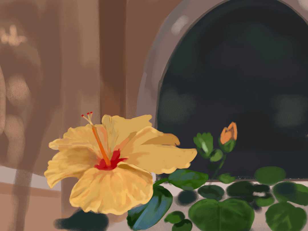 Hibiscus painting